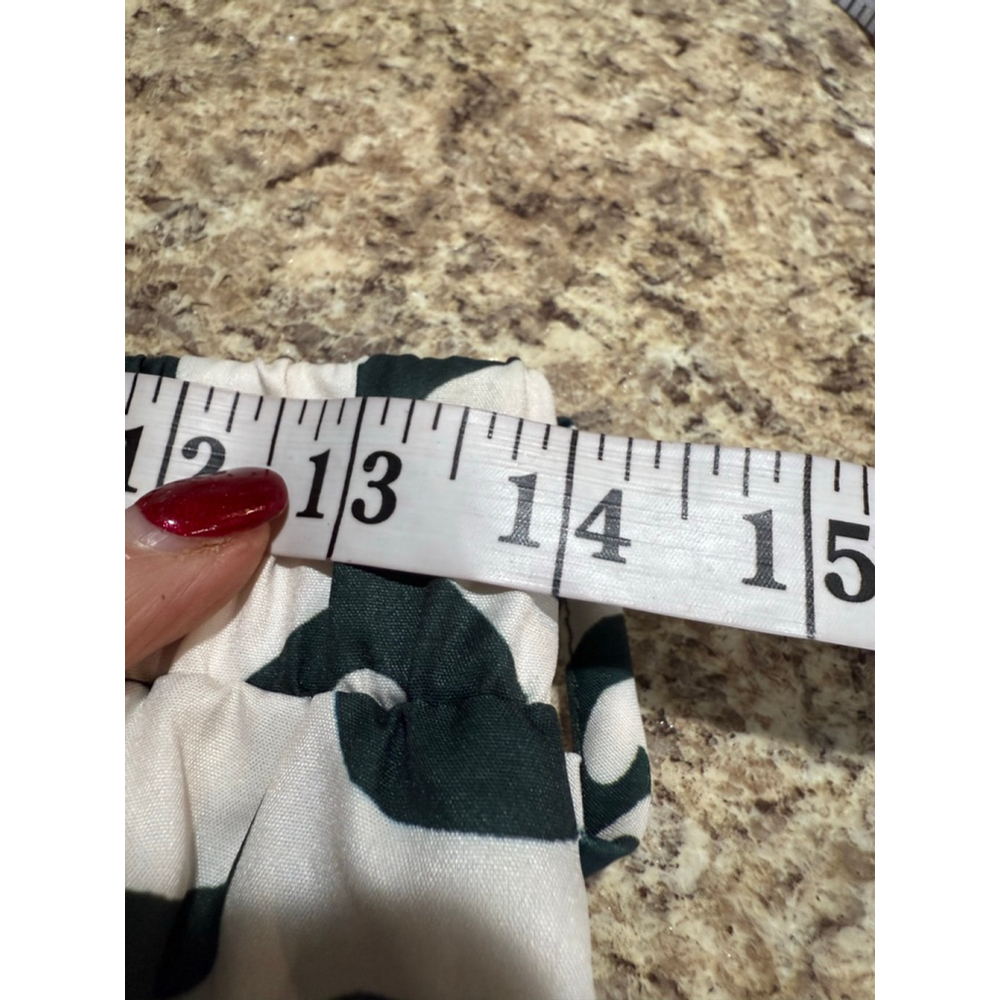 Women's Unbranded Wide Leg Pants L White Green Geometric Print - Picture 6 of 9